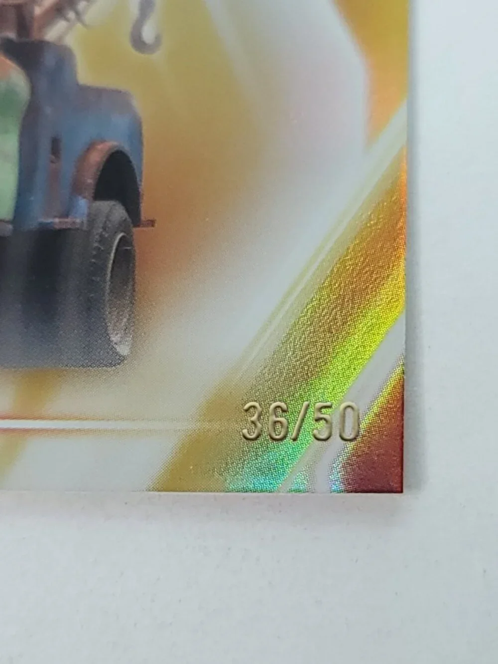 Tow Mater Topps 2026 Disney Neon Gold Holo Parallel Limited 36/50 - Picture 2 of 4